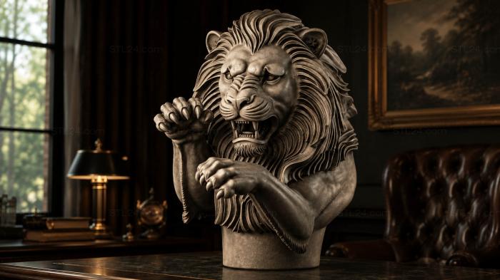 Lions head 3d STL model