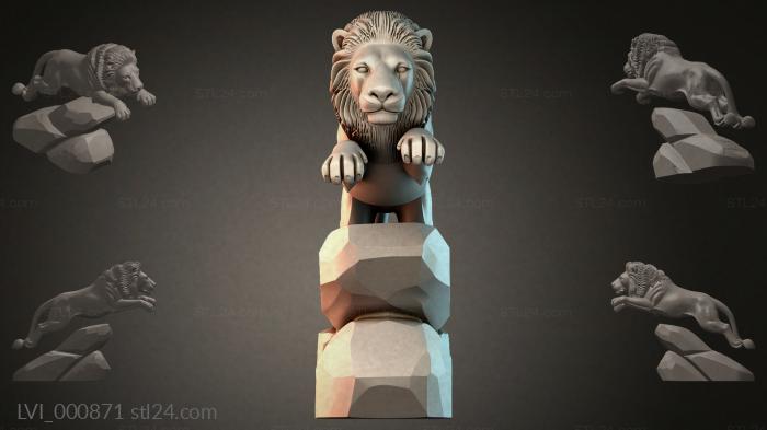Lion on a Rock 3d STL model
