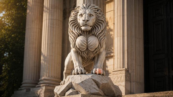 Lion on a Rock 3d STL model