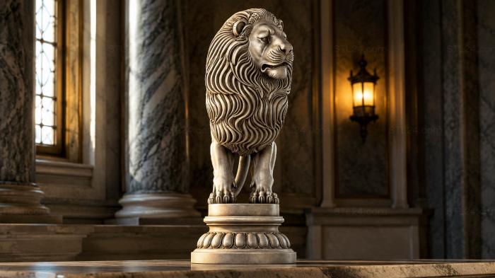 Lion on a Pedestal 3d STL model