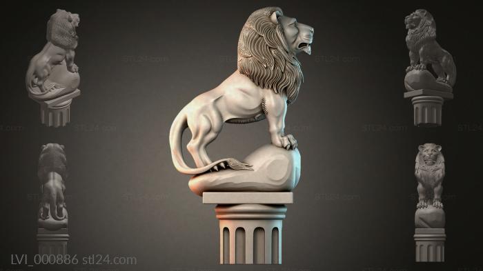 Lion on a pedestal 3d STL model