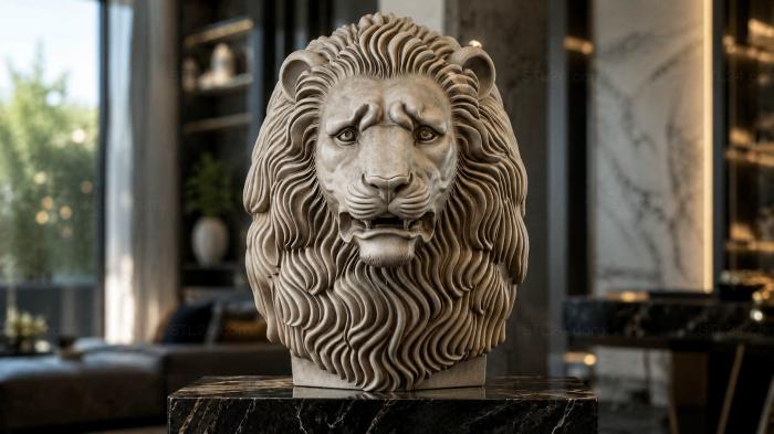 Lions (Lions head, LVI_000967) 3D models for cnc