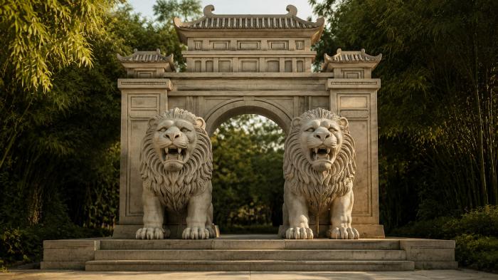 Chinese Gate Guard Lions 3d STL model