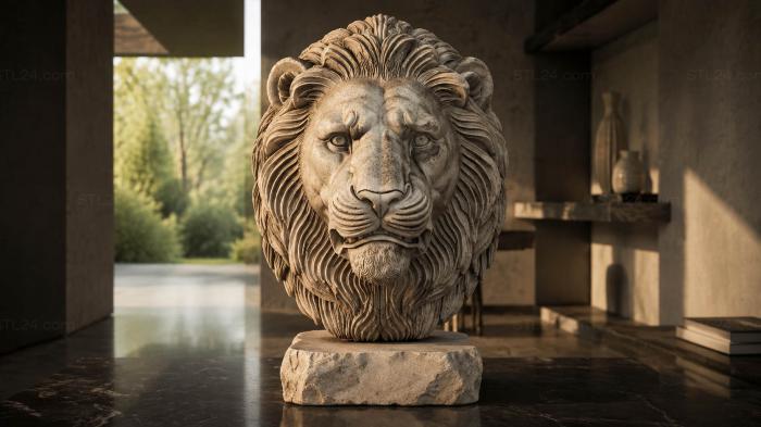 Lions head 3d STL model