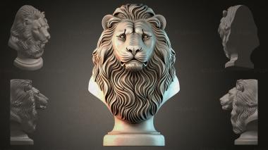 Lions (Lions head, LVI_000975) 3D models for cnc