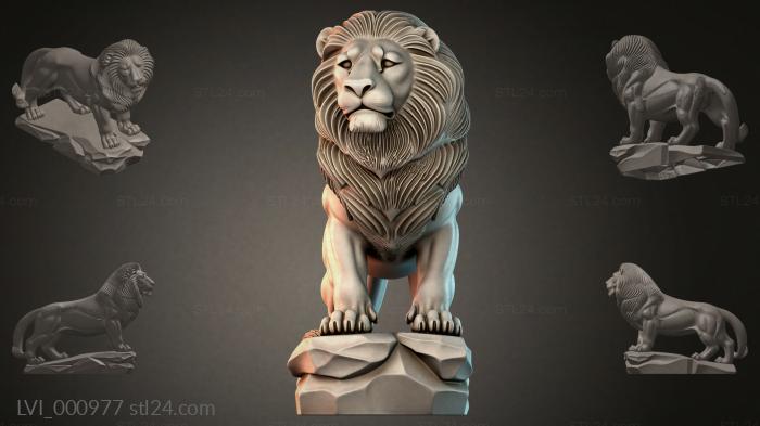 Lion on a pedestal 3d STL model