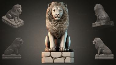 Lions (Lion on a pedestal, LVI_000980) 3D models for cnc