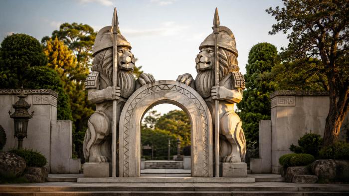 Arch with Guardian Warriors 3d STL model