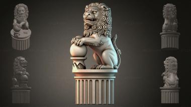 Lions (Lion statue on a column, LVI_000983) 3D models for cnc