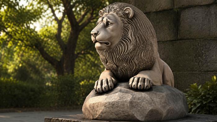 Lion on a Rock 3d STL model