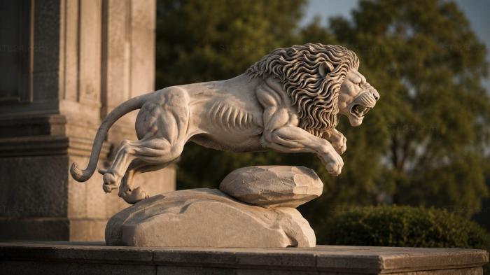 Lion on a Rock 3d STL model