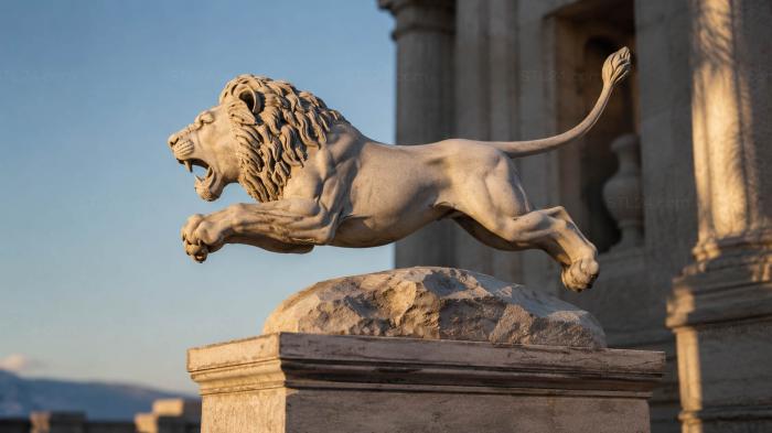 Leaping Lion 3d STL model