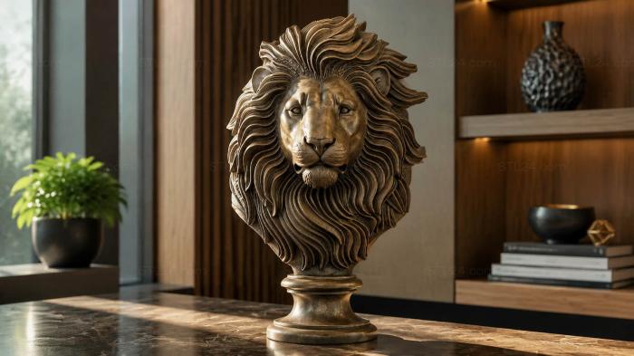 Bust of a Lion 3d STL model