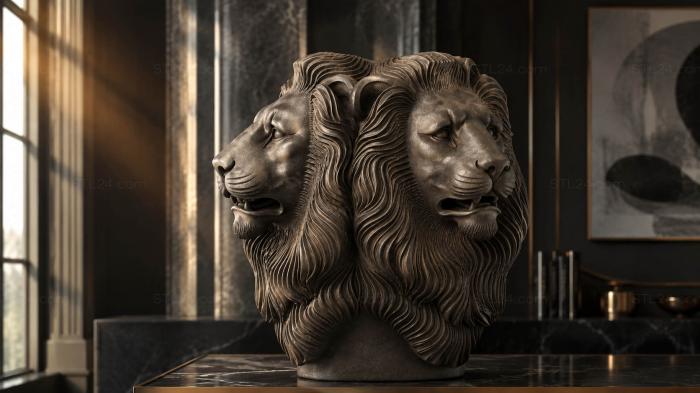 Lions head 3d STL model