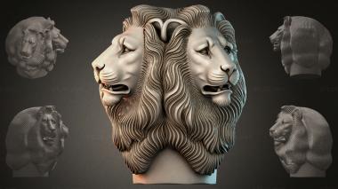 Lions (Lions head, LVI_000996) 3D models for cnc