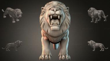Lions (Lion with open mouth, LVI_000998) 3D models for cnc