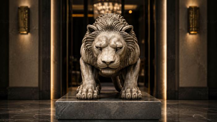 Lion on a stand 3d STL model