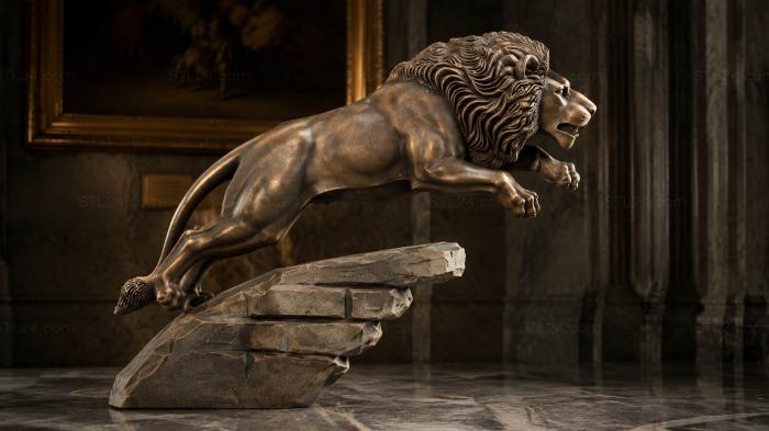 Lion on a Rock 3d STL model