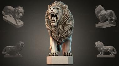 Lions (Lion statue on a stand, LVI_001006) 3D models for cnc