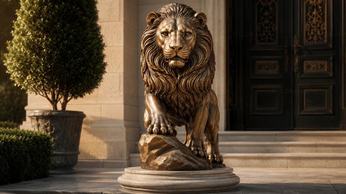 Lion on a Rock 3d STL model