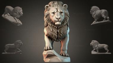 Lions (Lion on a Rock, LVI_001009) 3D models for cnc