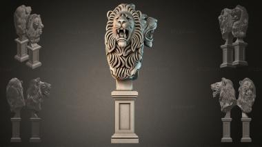 Lions (Lion on a Pedestal, LVI_001010) 3D models for cnc