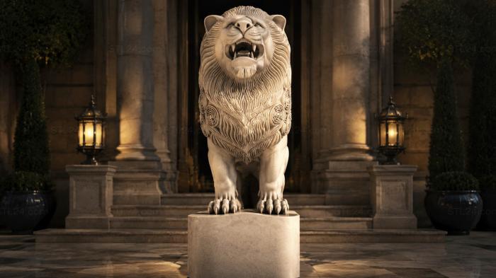 Lion on a pedestal 3d STL model