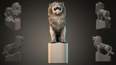 Lions (Lion on a pedestal, LVI_001012) 3D models for cnc
