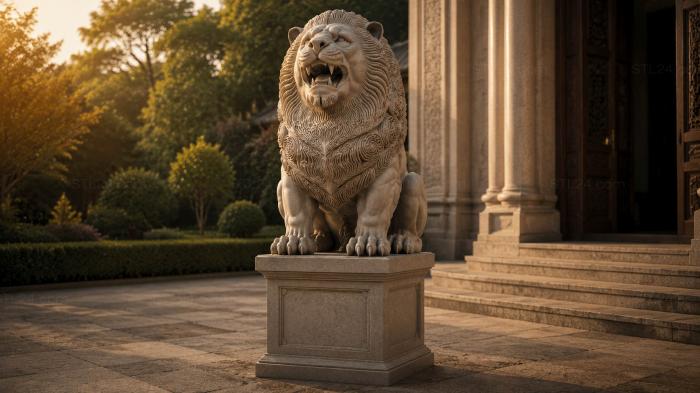 Lion on a pedestal 3d STL model
