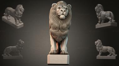 Lions (Lion on a pedestal, LVI_001013) 3D models for cnc