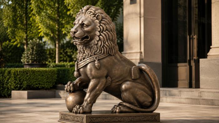 Lion on a stand 3d STL model