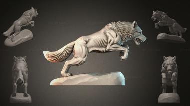 Lions (Wolf on a Stone, LVI_001016) 3D models for cnc