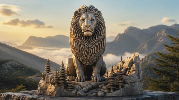 Lion on a Rock 3d STL model