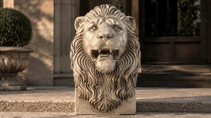 Lions head 3d STL model