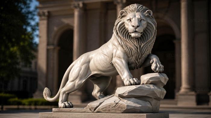 Lion on a Rock 3d STL model