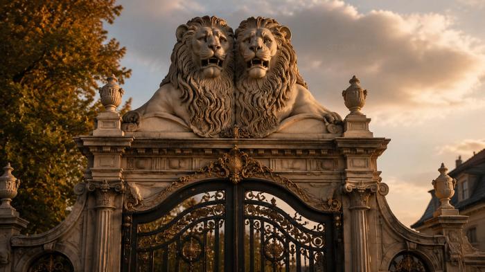 Gate with Two Lions 3d STL model