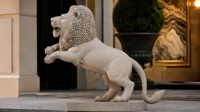 Lion on a stand 3d STL model