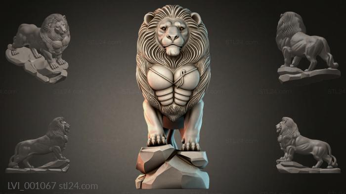 Львы (LVI_001067) 3D модель для ЧПУ станка