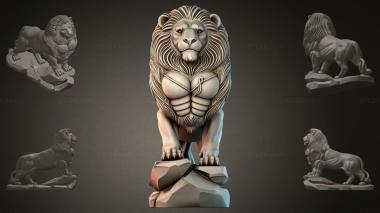 Lions (Lion on a Rock, LVI_001067) 3D models for cnc