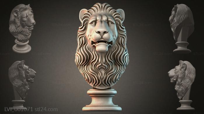 Львы (LVI_001071) 3D модель для ЧПУ станка