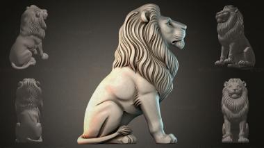 Lions (Lion statue, LVI_001072) 3D models for cnc