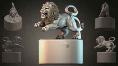 Lions (Lion on a stand, LVI_001096) 3D models for cnc