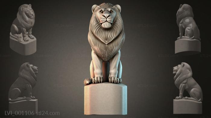 Львы (LVI_001106) 3D модель для ЧПУ станка