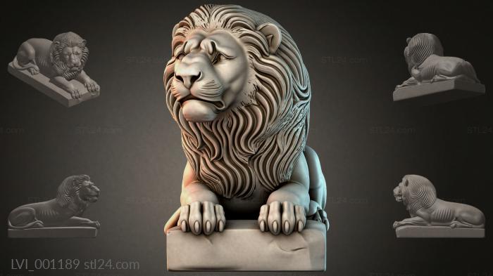 Львы (LVI_001189) 3D модель для ЧПУ станка