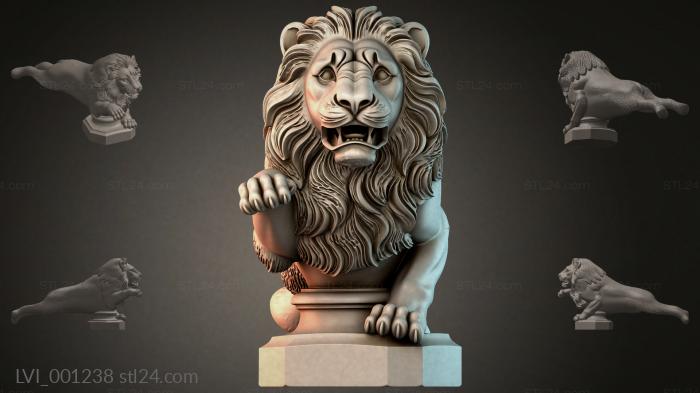 Львы (LVI_001238) 3D модель для ЧПУ станка