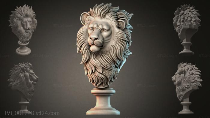 Львы (LVI_001240) 3D модель для ЧПУ станка