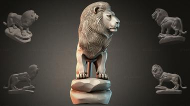 Lions (Lion on a Rock, LVI_001241) 3D models for cnc