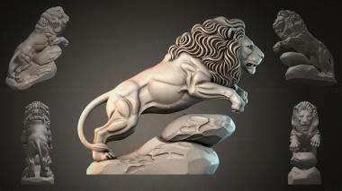 Lions (Lion on a Rock, LVI_001244) 3D models for cnc