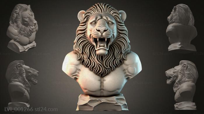 Львы (LVI_001266) 3D модель для ЧПУ станка
