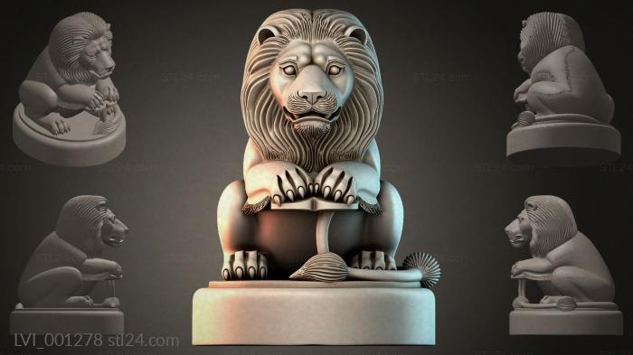 Львы (LVI_001278) 3D модель для ЧПУ станка